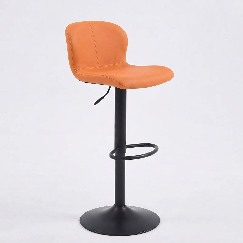 Tabouret de Bar Réglable en Similicuir – Alba Orange