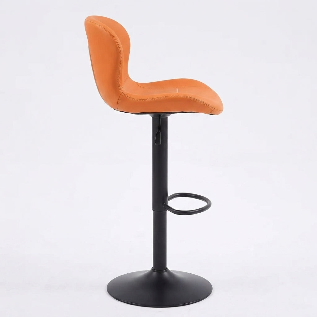 Tabouret de Bar Réglable en Similicuir – Alba Orange