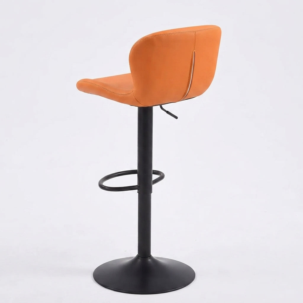 Tabouret de Bar Réglable en Similicuir – Alba Orange