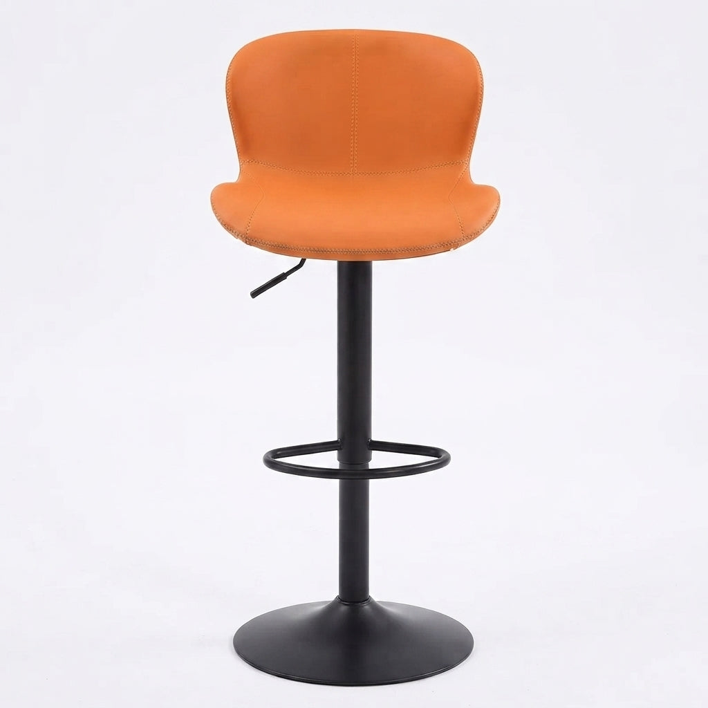 Tabouret de Bar Réglable en Similicuir – Alba Orange