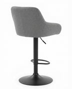 Tabouret de Bar Tissu Gris avec Accoudoirs – Calenzo