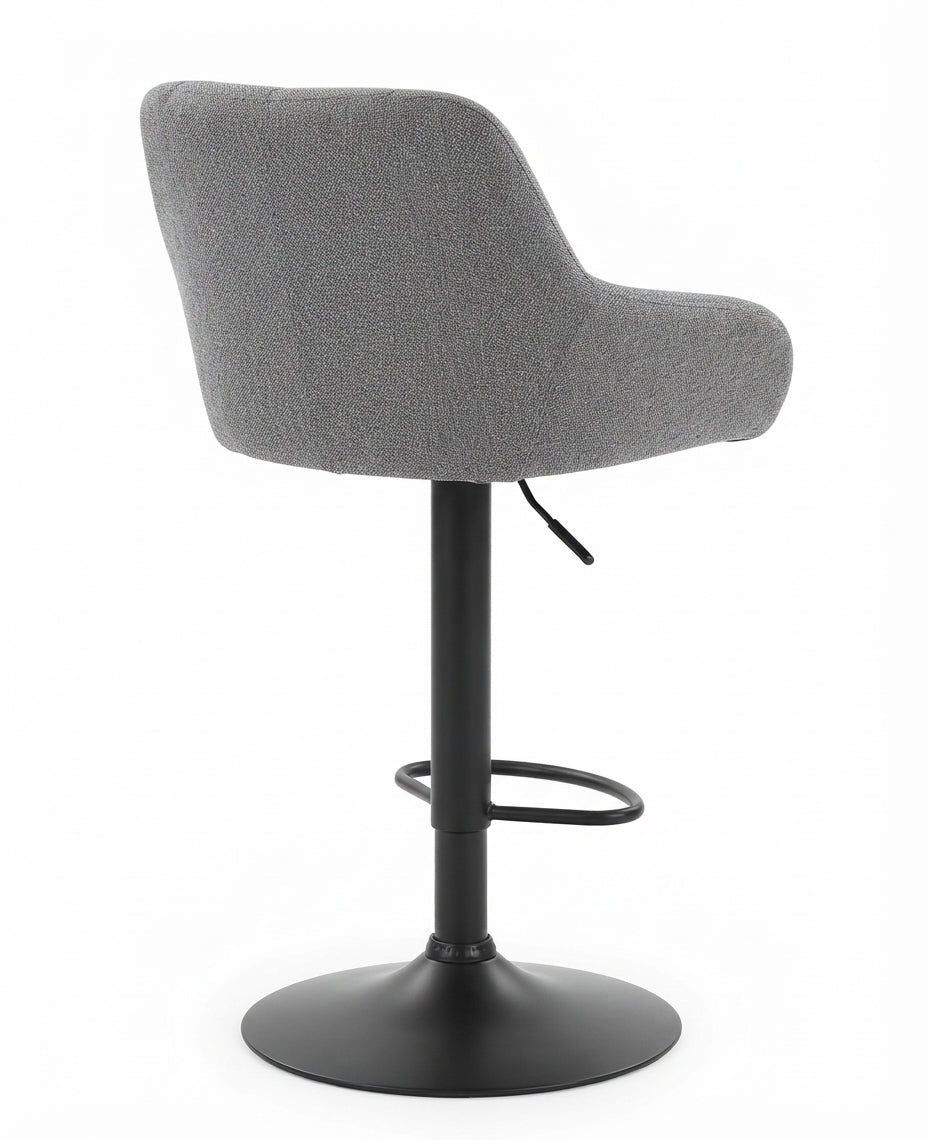 Tabouret de Bar Tissu Gris avec Accoudoirs – Calenzo
