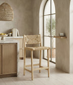 Tabouret de Bar en Bois & Rotin – Palma
