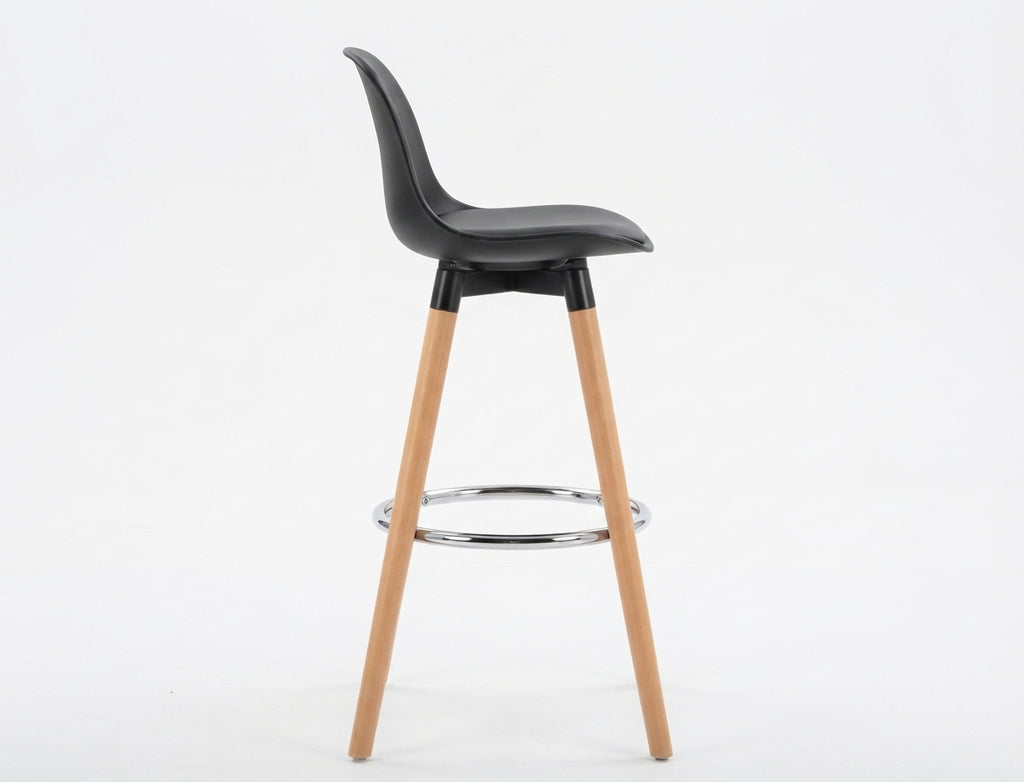 Tabouret de Bar Bois & Assise Noire – Maïko