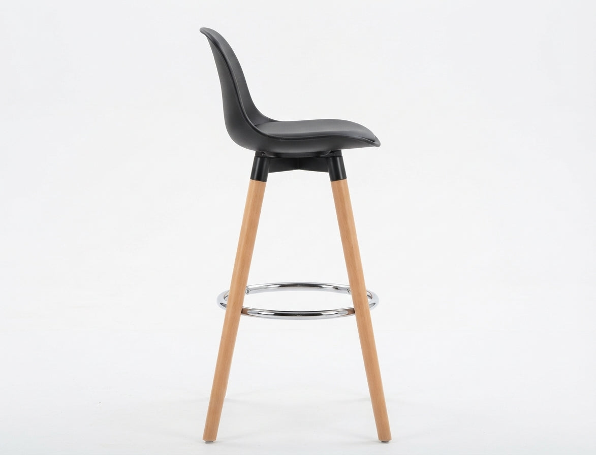 Tabouret de Bar Bois & Assise Noire – Maïko