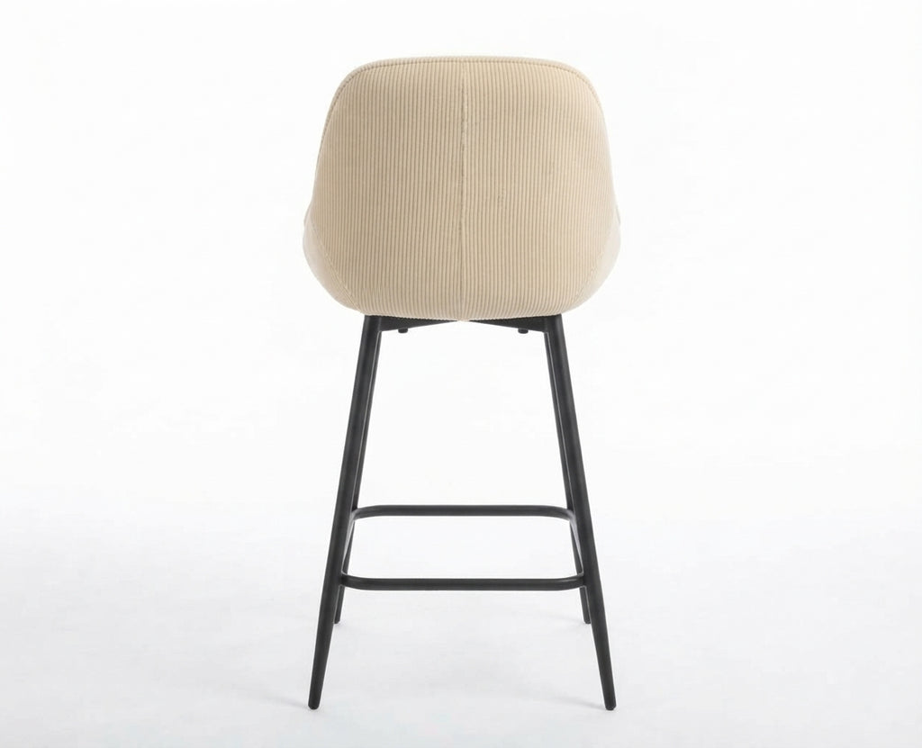 Tabouret de Bar Velours Côtelé Beige – Mavero