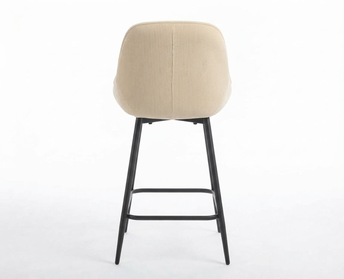 Tabouret de Bar Velours Côtelé Beige – Mavero