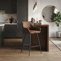 Tabouret de Bar Simili Cuir Marron – Bergen