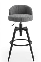 Tabouret de Bar Velours Côtelé Pivotant – Zélio