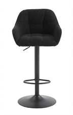 Tabouret de Bar Tissu Chenille Noir – Valerio