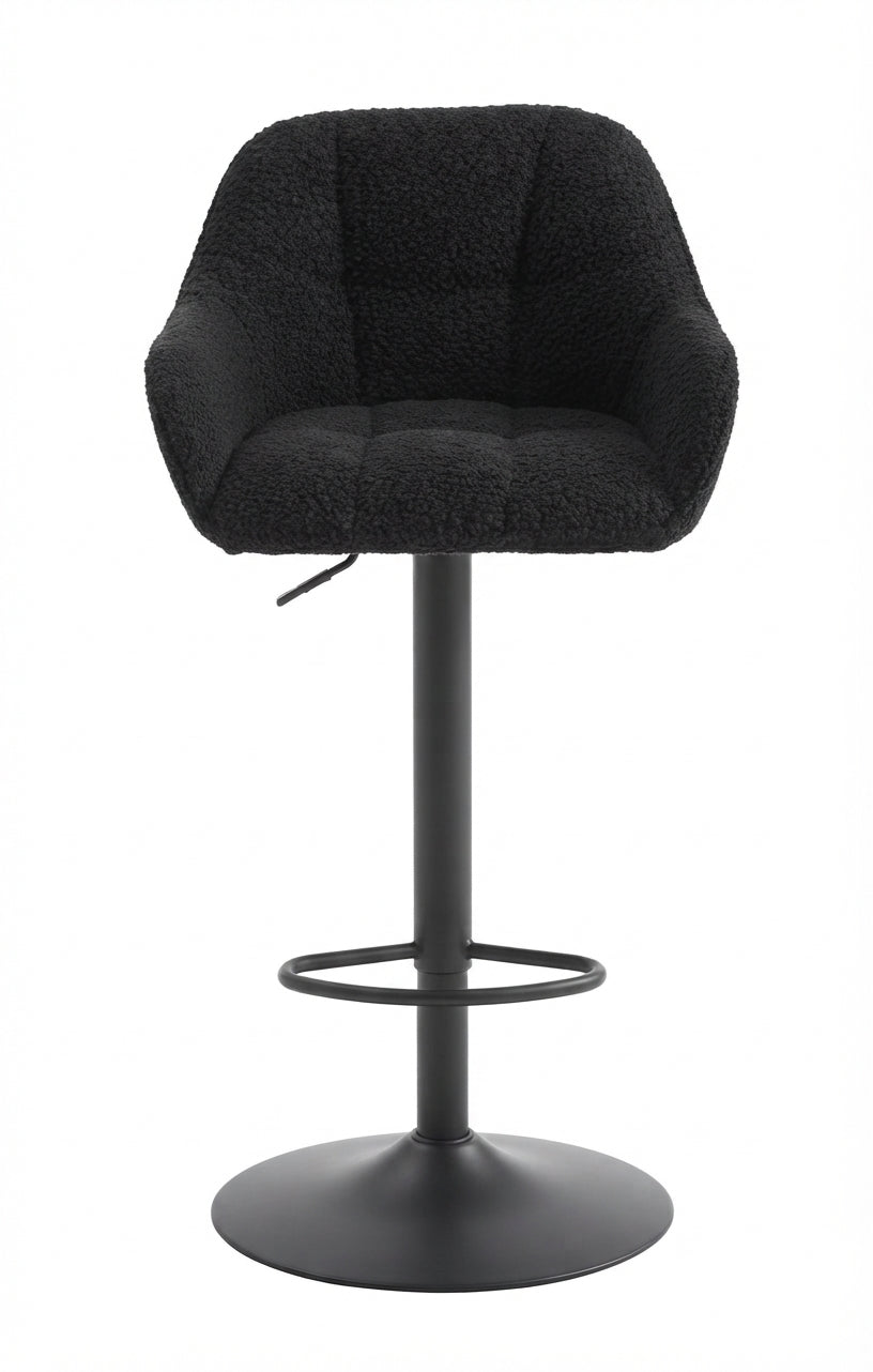Tabouret de Bar Tissu Chenille Noir – Valerio