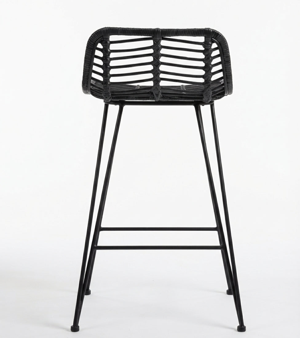 Tabouret de Bar Rotin Noir – Kaïro