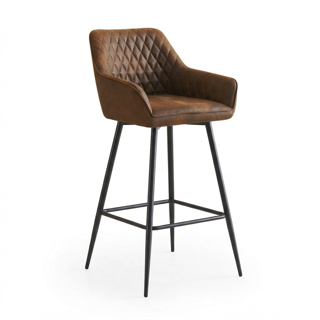 Tabouret de Bar Simili Cuir Marron – Bergen
