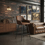 Tabouret de Bar Simili Cuir Marron – Bergen