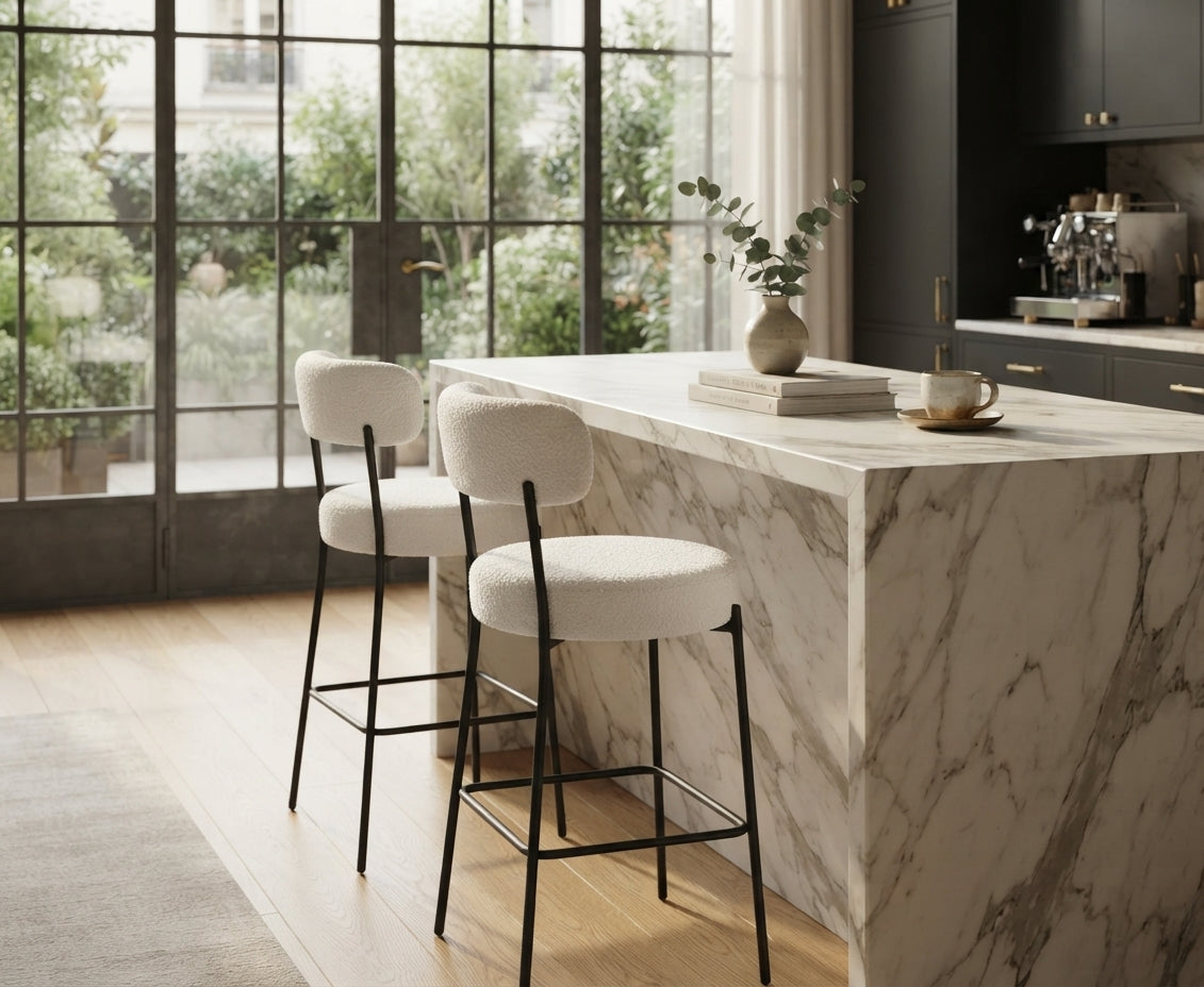 Tabouret de Bar Bouclette Crème – Évora