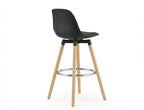Tabouret de Bar Bois & Assise Noire – Maïko