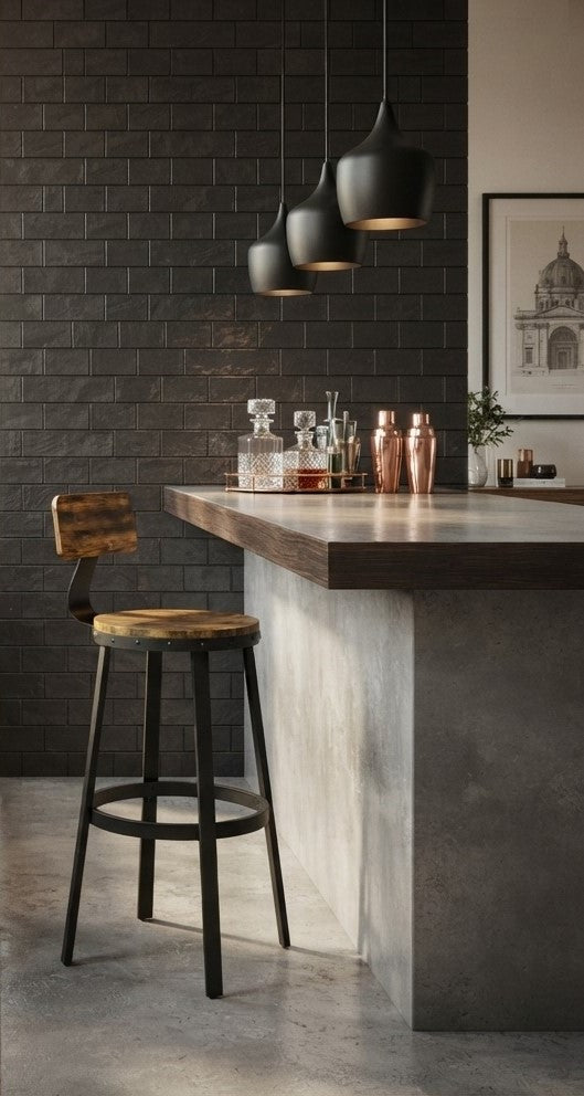 Tabouret de Bar en Bois et Métal – Sheffield