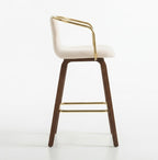 Tabouret de Bar Tissu Crème & Bois – Amalfi