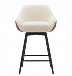 Tabouret de Bar Tissu Sherpa & Bois – Sorelio
