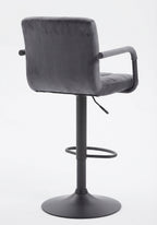 Tabouret de Bar Velours Gris avec Accoudoirs – Savio