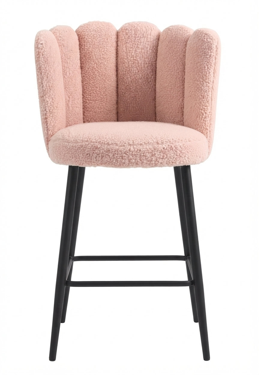Tabouret de Bar Bouclette Rose – Elvoria