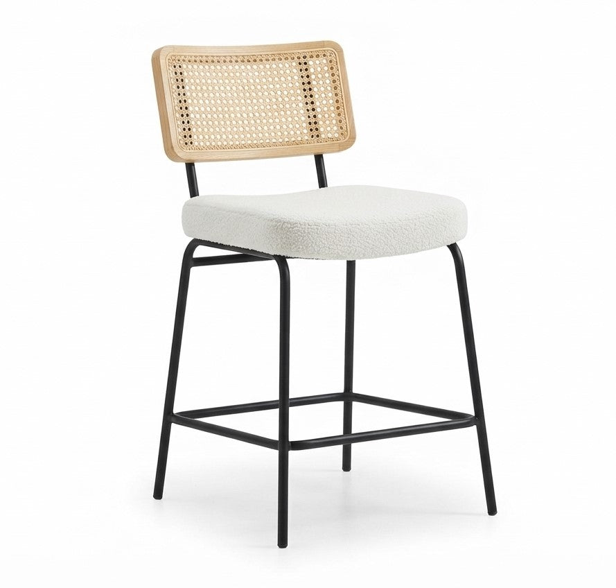 Tabouret de Bar Rotin & Tissu – Solaro