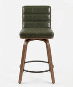Tabouret de Bar en Bois et Simili Cuir Vert – Kyoto