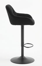 Tabouret de Bar Tissu Chenille Noir – Valerio