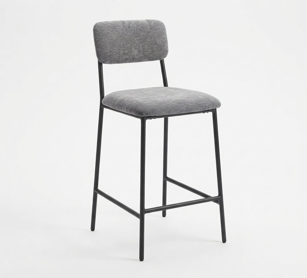 Tabouret de Bar Tissu Chenille Gris – Tavira