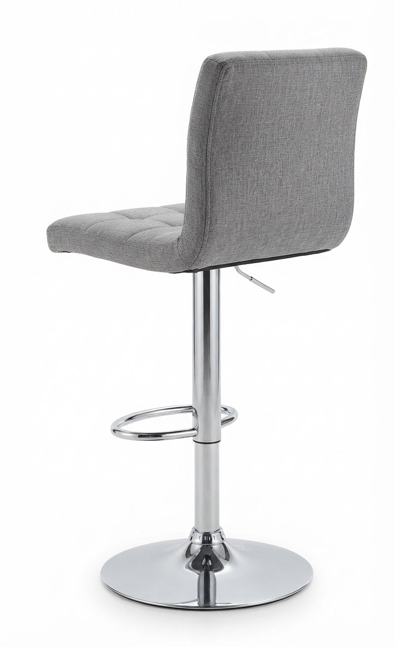 Tabouret de Bar Tissu Gris Capitonné – Zavano