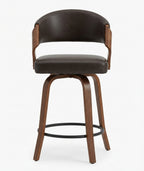 Tabouret de Bar Simili Cuir Marron & Bois – Toledo