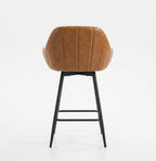 Tabouret de Bar Tissu Sherpa & Bois – Sorelio