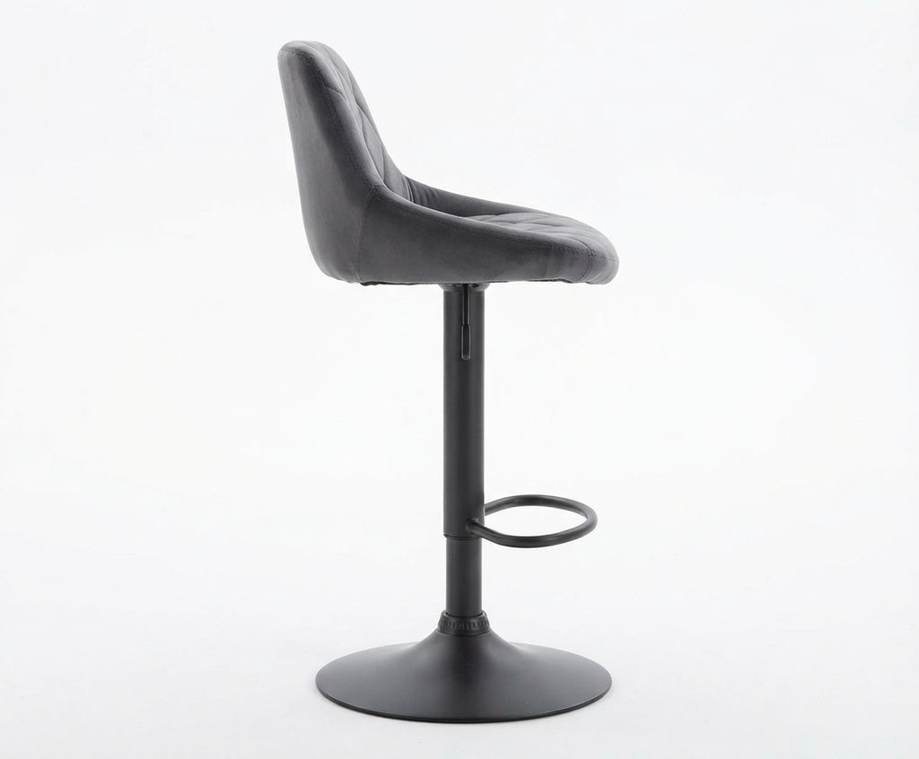 Tabouret de Bar Velours Gris – Zorvane