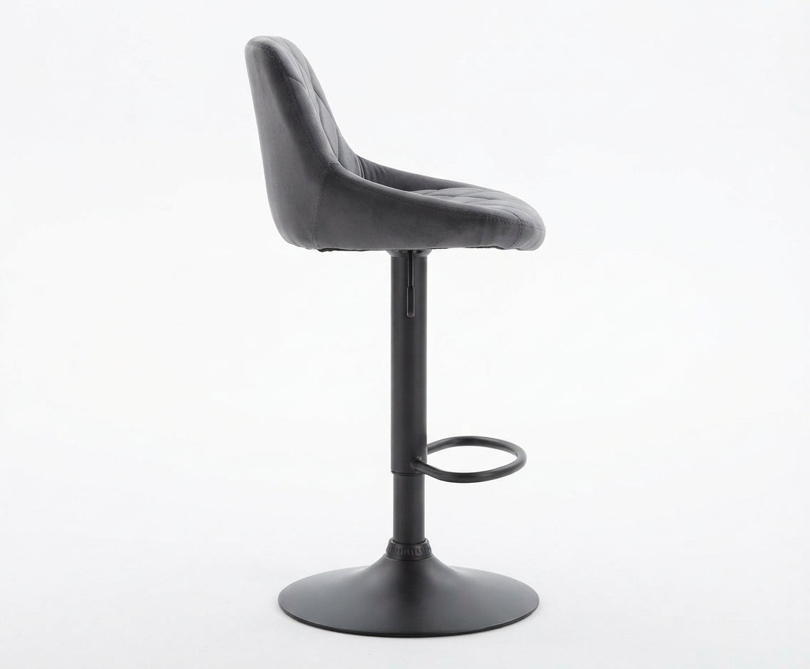 Tabouret de Bar Velours Gris – Zorvane