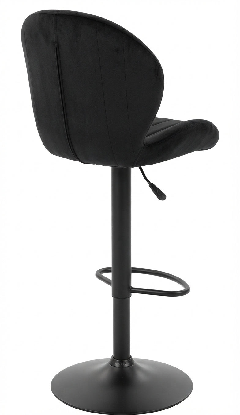 Tabouret de Bar Velours Noir Pivotant – Néro