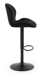 Tabouret de Bar Velours Noir Pivotant – Néro