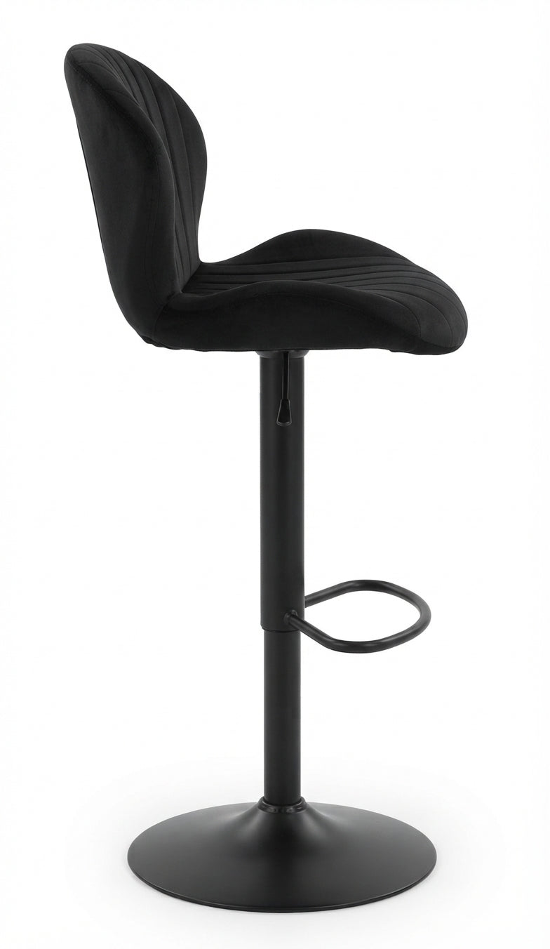 Tabouret de Bar Velours Noir Pivotant – Néro