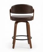 Tabouret de Bar Simili Cuir Marron & Bois – Toledo