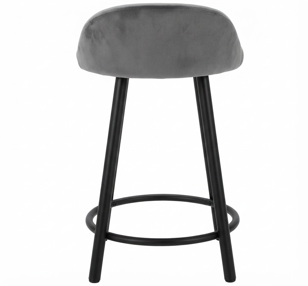 Tabouret de Bar Velours Gris – Norvello