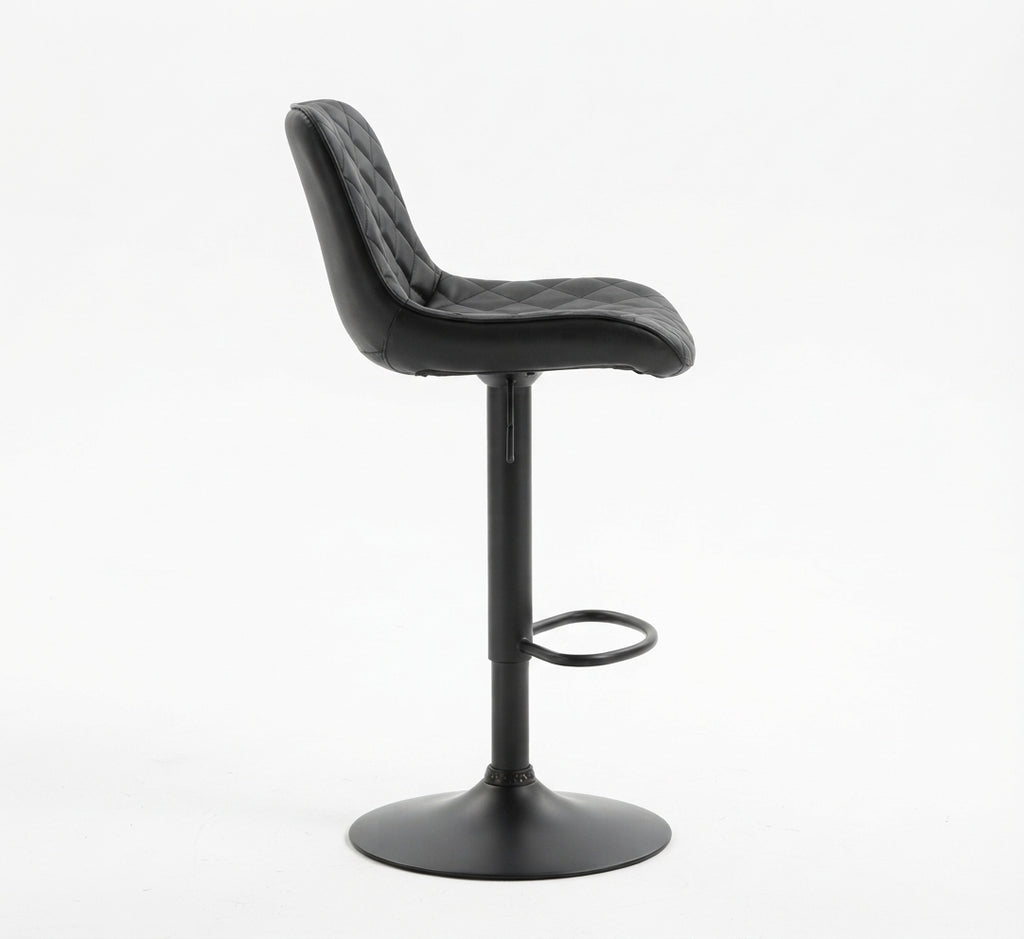 Tabouret de Bar Noir Capitonné – Velmora