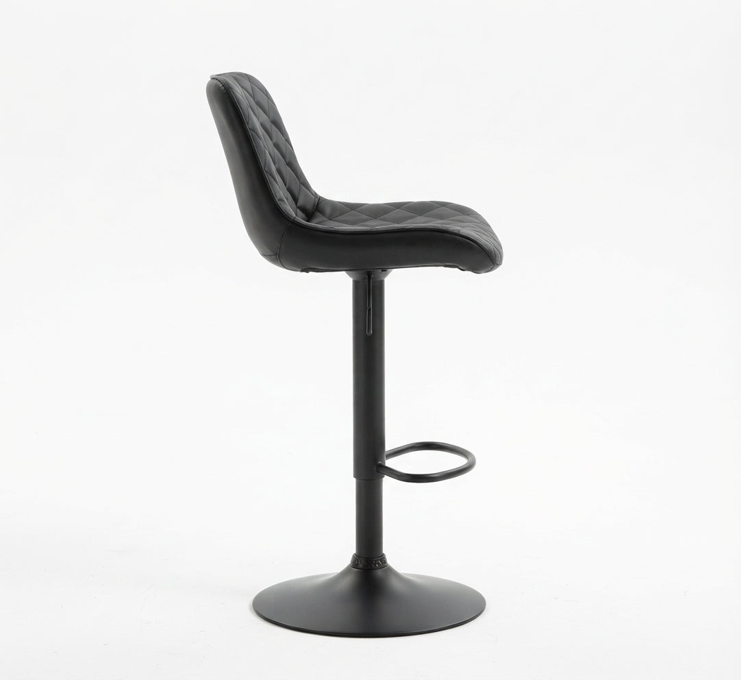 Tabouret de Bar Noir Capitonné – Velmora