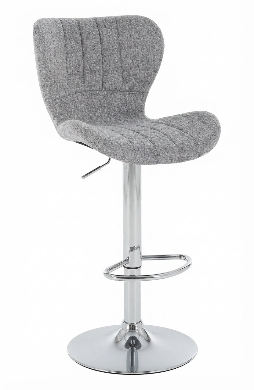 Tabouret de Bar Tissu Gris Pivotant – Elvano