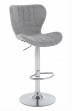 Tabouret de Bar Tissu Gris Pivotant – Elvano