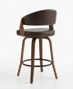 Tabouret de Bar Simili Cuir Marron & Bois – Toledo