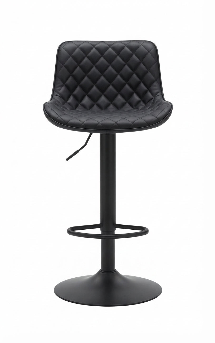 Tabouret de Bar Noir Capitonné – Velmora