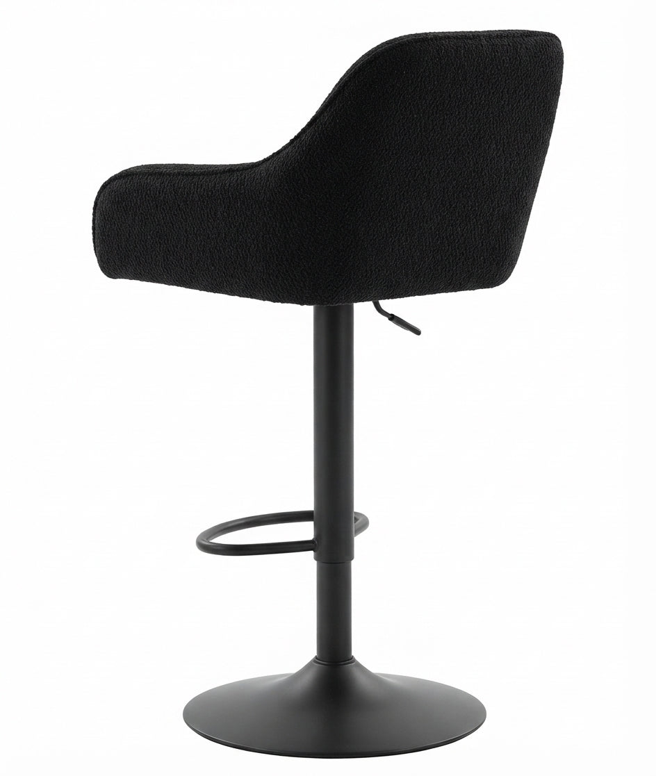 Tabouret de Bar Tissu Chenille Noir – Valerio