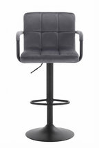 Tabouret de Bar Velours Gris avec Accoudoirs – Savio