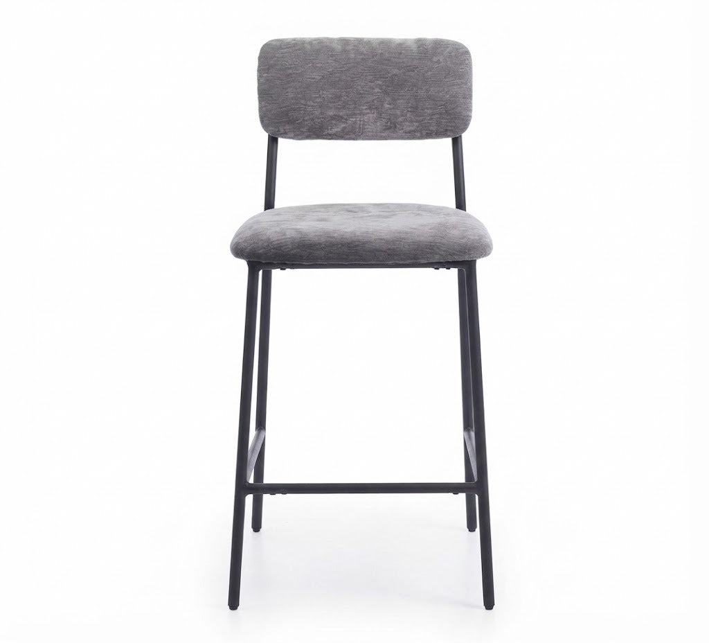Tabouret de Bar Tissu Chenille Gris – Tavira