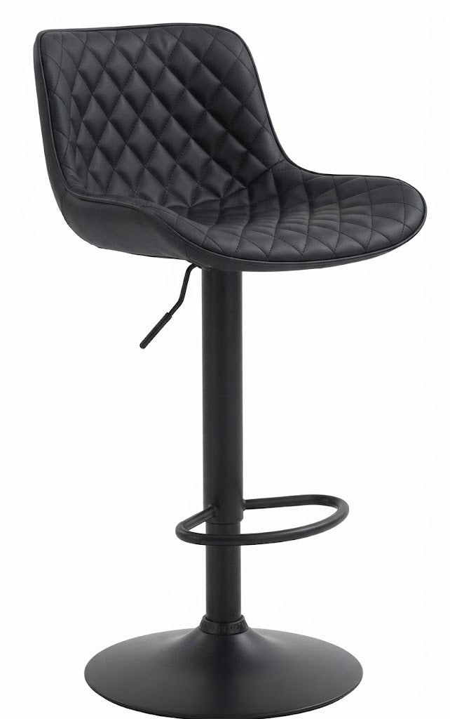 Tabouret de Bar Noir Capitonné – Velmora