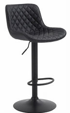 Tabouret de Bar Noir Capitonné – Velmora